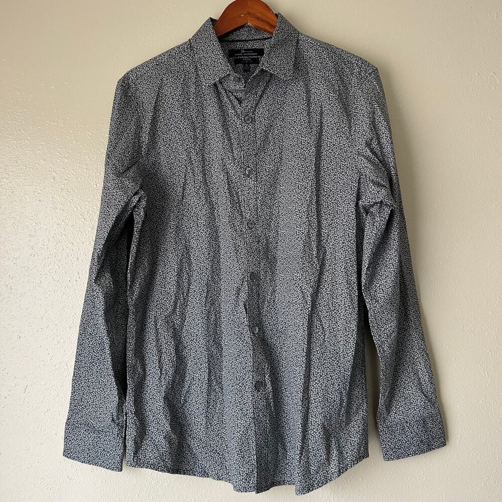 🥶 Marc Anthony Black Dainty Floral Button Up Size Medium